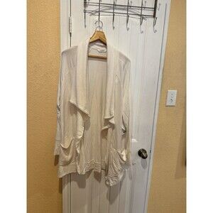 Athleta Studio Wrap BRWH WHITE Open Cardigan Edelweiss FIBER TECHNOLOGY SZ 1X
